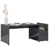 vidaXL Coffee Table High Gloss Gray 35.4