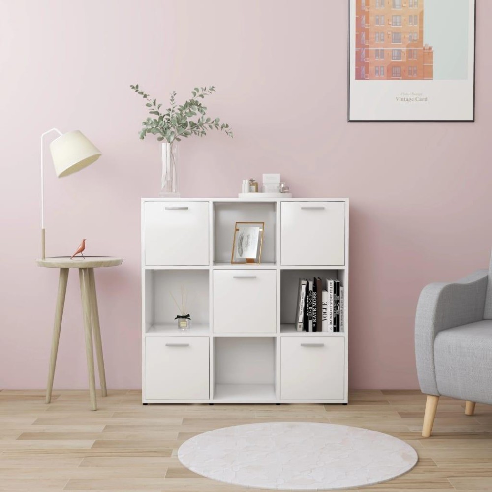 Vidaxl Book Cabinet White 35.4X11.8X35.4 Engineered Wood