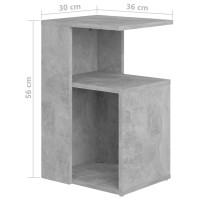 vidaXL Side Table Concrete Gray 14.2