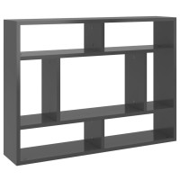 vidaXL Wall Shelf High Gloss Gray 29.5