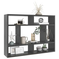 vidaXL Wall Shelf High Gloss Gray 29.5