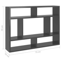 vidaXL Wall Shelf High Gloss Gray 29.5