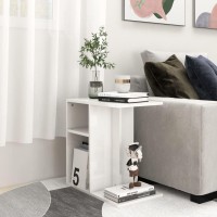 vidaXL Side Table High Gloss White 19.7