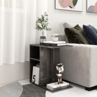 vidaXL Side Table High Gloss Gray 19.7