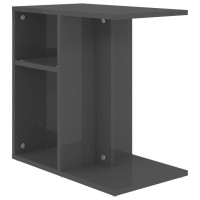 vidaXL Side Table High Gloss Gray 19.7