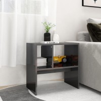 vidaXL Side Table High Gloss Gray 19.7