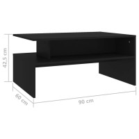 vidaXL Coffee Table Black 35.4