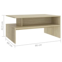 vidaXL Coffee Table Sonoma Oak 35.4