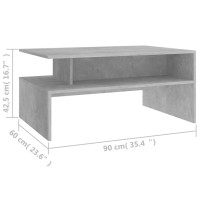 vidaXL Coffee Table Concrete Gray 35.4