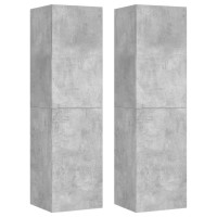 Vidaxl Tv Cabinets 2 Pcs Concrete Gray 12X11.8X43.3 Engineered Wood