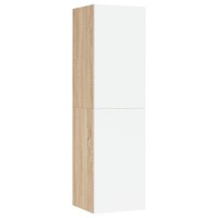 Vidaxl Tv Cabinets 2 Pcs White And Sonoma Oak 12X11.8X43.3 Engineered Wood