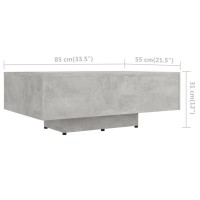 vidaXL Coffee Table Concrete Gray 33.5