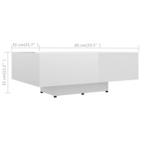 vidaXL Coffee Table High Gloss White 33.5