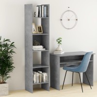 Vidaxl Book Cabinet Concrete Gray 15.7X13.8X70.9 Engineered Wood