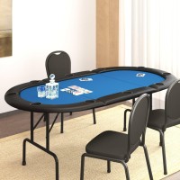 vidaXL 10-Player Folding Poker Table Blue 81.1