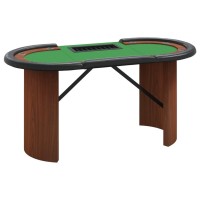 vidaXL 10-Player Poker Table with Chip Tray Green 63