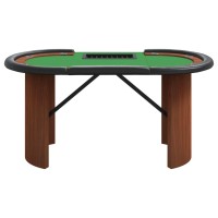 vidaXL 10-Player Poker Table with Chip Tray Green 63