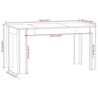 vidaXL Dining Table Sonoma Oak 55.1