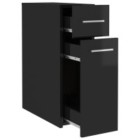 vidaXL Apothecary Cabinet High Gloss Black 7.9