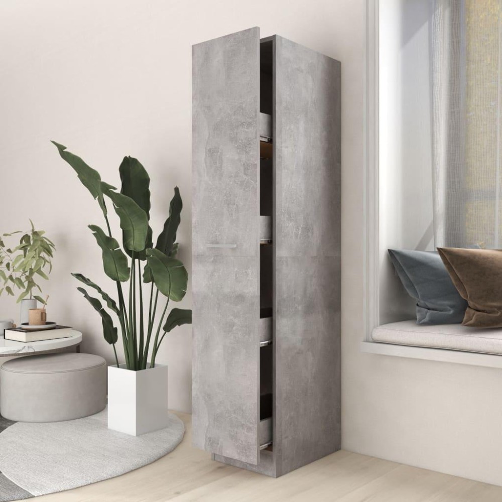 vidaXL Apothecary Cabinet Concrete Gray 11.8