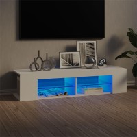Vidaxl Tv Cabinet With Led Lights White 53.1X15.4X11.8