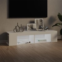 Vidaxl Tv Cabinet With Led Lights White 53.1X15.4X11.8