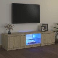 Vidaxl Tv Cabinet With Led Lights Sonoma Oak 55.1X15.7X14