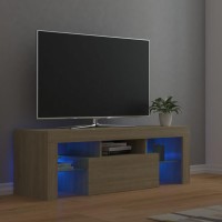 Vidaxl Tv Cabinet With Led Lights Sonoma Oak 47.2X13.8X15.7