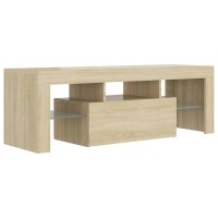 Vidaxl Tv Cabinet With Led Lights Sonoma Oak 47.2X13.8X15.7