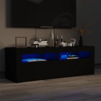 Vidaxl Tv Cabinet With Led Lights Black 47.2X13.8X15.7