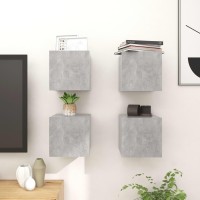 Vidaxl Wall Mounted Tv Cabinets 4 Pcs Concrete Gray 12X11.8X11.8