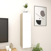 Vidaxl Wall Mounted Tv Cabinets 4 Pcs White And Sonoma Oak 12X11.8X11.8