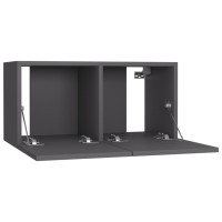 vidaXL Hanging TV Stands 2 Pcs Gray 23.6