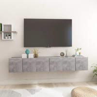 vidaXL Hanging TV Stands 3 Pcs Concrete Gray 23.6