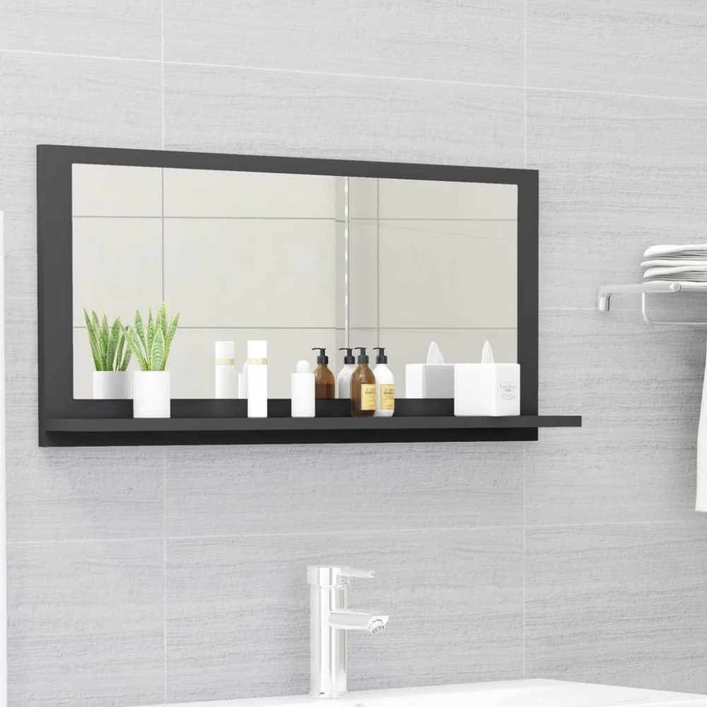 vidaXL Bathroom Mirror Gray 31.5