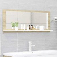 vidaXL Bathroom Mirror White and Sonoma Oak 39.4