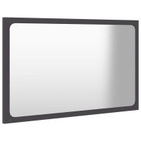 Vidaxl Bathroom Mirror Gray 23.6X0.6X14.6 Engineered Wood
