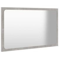 Vidaxl Bathroom Mirror Concrete Gray 23.6X0.6X14.6 Engineered Wood