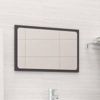 vidaXL Bathroom Mirror High Gloss Gray 23.6