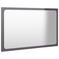 vidaXL Bathroom Mirror High Gloss Gray 23.6