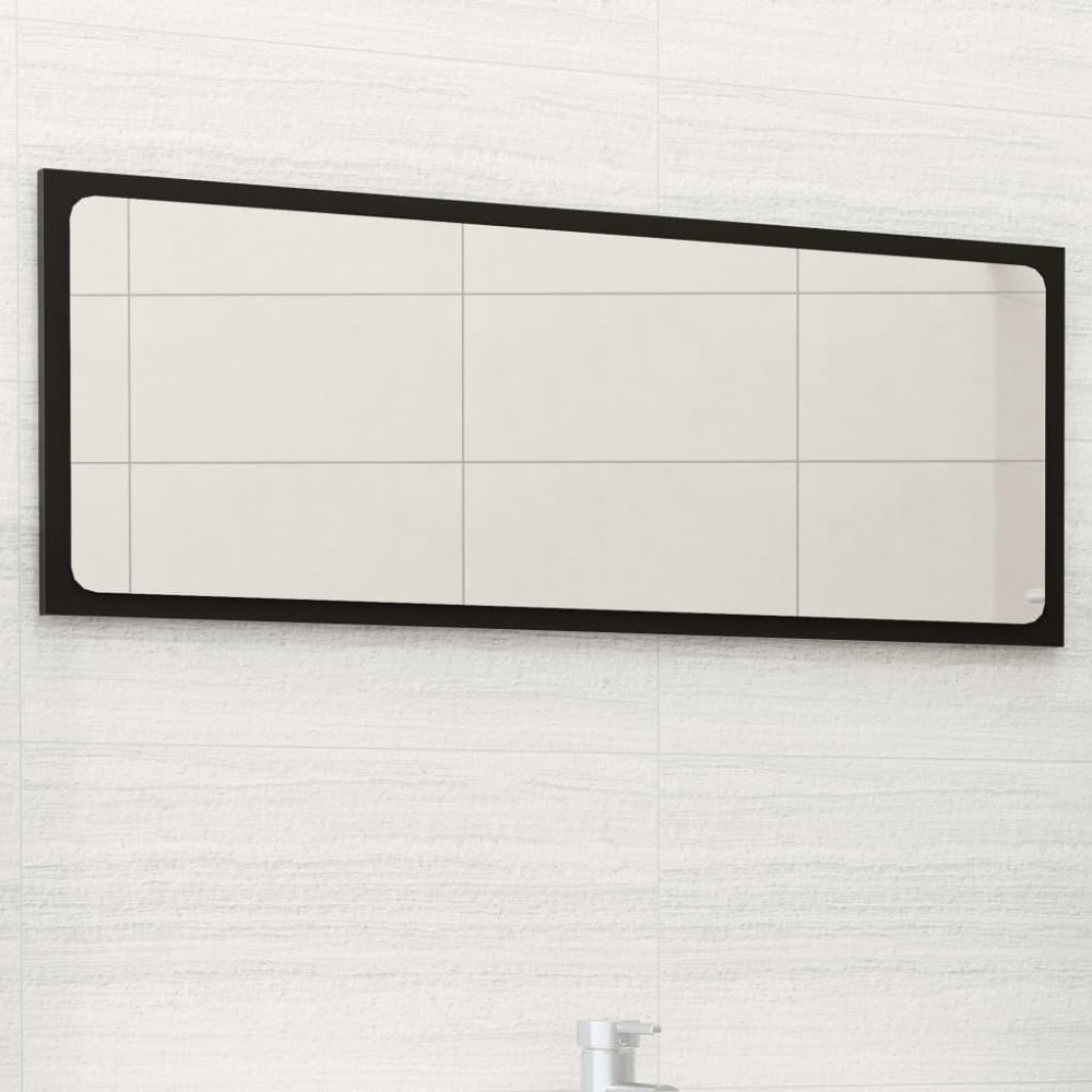 Vidaxl Bathroom Mirror Black 35.4X0.6X14.6 Engineered Wood