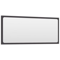 Vidaxl Bathroom Mirror Gray 35.4X0.6X14.6 Engineered Wood