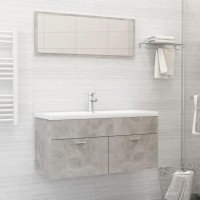 Vidaxl 2 Piece Bathroom Furniture Set Concrete Gray Engineered Wood
