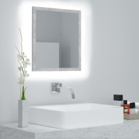 vidaXL LED Bathroom Mirror Concrete Gray 15.7