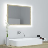 vidaXL LED Bathroom Mirror Sonoma Oak 23.6