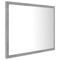 vidaXL LED Bathroom Mirror Concrete Gray 23.6