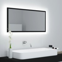 vidaXL LED Bathroom Mirror Black 35.4