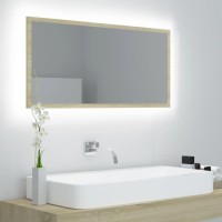 vidaXL LED Bathroom Mirror Sonoma Oak 35.4