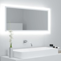 Vidaxl Led Bathroom Mirror White 39.4X3.3X14.6 Engineered Wood