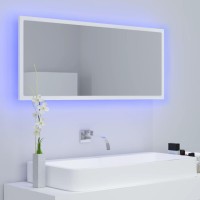 Vidaxl Led Bathroom Mirror White 39.4X3.3X14.6 Engineered Wood